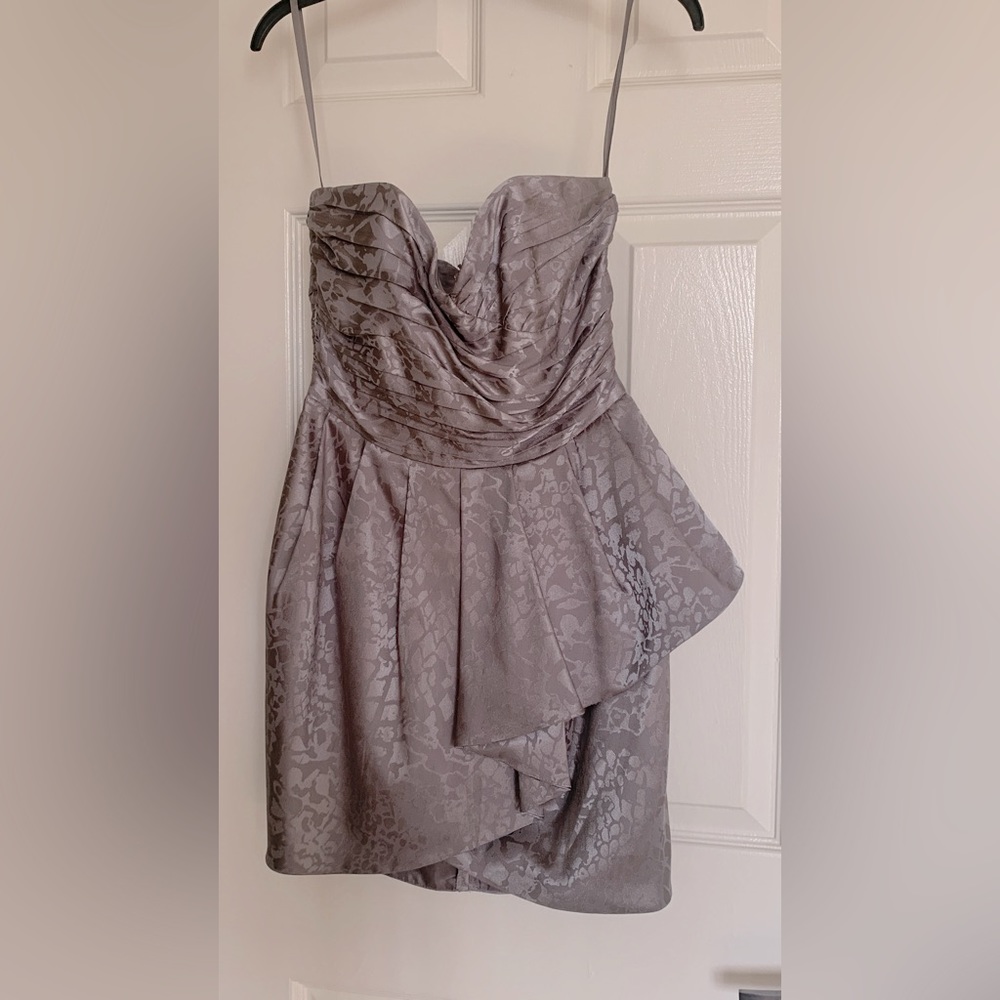 Strapless Short Grey Party Dress
